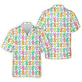 Colorful Easter Bunny White Golf Shirt, Cute Golf Outfit, Golf Shirts For Men, Golf Gift For Men