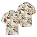 Surfing Santa Hawaiian Golf Shirt, Fun Men's Golf Polos, Christmas Golf Shirt, Golf Gift For Men