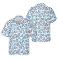 Funny Blue Rose Floral Pattern Men's Golf Shirt, Dirty Humor Polo Shirts For Men, Printed Golf Shirts