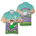 Retro Desert Bearded Golfer Men's Golf Shirt, Hawaiian Golf Shirt, Mens Golf Apparel