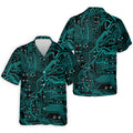 Circuit Board Pattern Hawaiian Golf Shirt, Men's Golf Shirt, Polo Shirts For Men