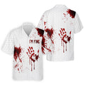 I'm Fine Bloody Halloween Golf Polo Shirt, Golf Polo Shirts For Men, Printed Golf Shirts