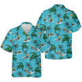 Tropical Alligators on Island Beaches Design Hawaiian Golf Polo, Golf Tops For Men, Golfing Apparel