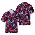 Colorful Hibiscus Tropical Floral Hawaiian Golf Shirt, Summer Vibe Golf Shirts For Men