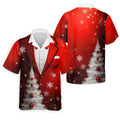 Snow Pine Tree Black And Red Christmas Men's Golf Polo Shirts, Christmas Golf Shirt, Golf Gift For Men