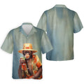 Tropical Monkey Mist Blue Hawaiian Golf Shirt, Men's Golf Shirt, Polo Shirts For Men