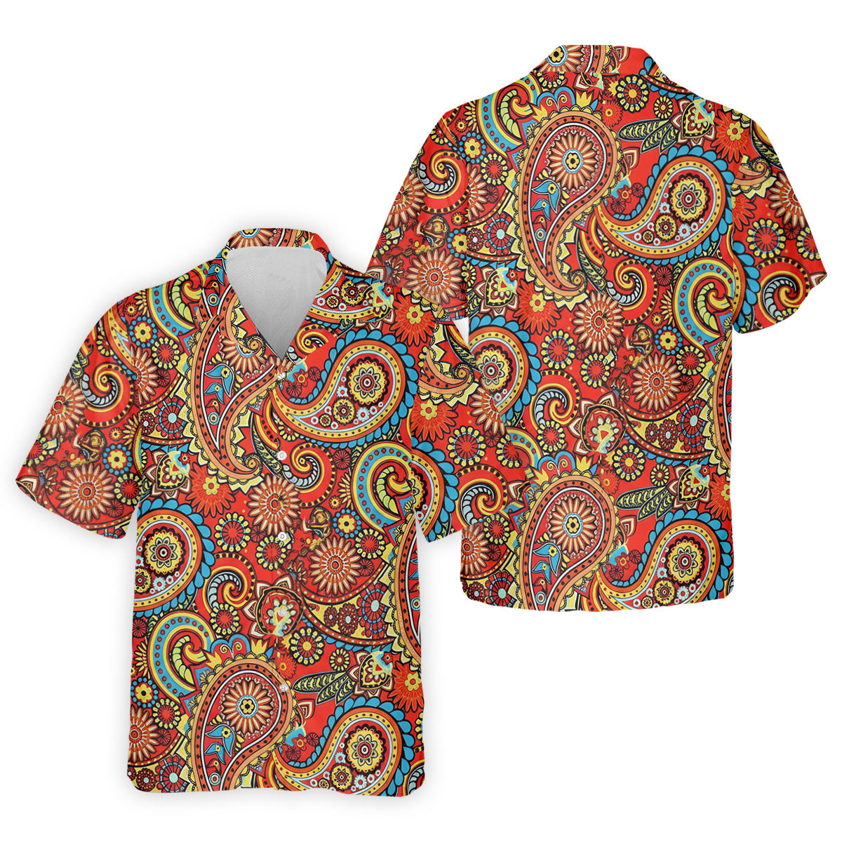Paisley Design Golf Tops For Men, Boho Pattern Golf Shirts For Men, Polo Shirts For Men