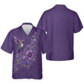 Cancer Awareness Purple Ribbon Floral Polo Shirt, Mens Golf Polo, Golf Shirts For Men