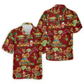 Men's Tropical Santa Surf Shack Golf Shirt, Christmas Golf Shirt, Golf Apparel For Men