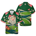 Christmas Winking Santa Golf Polo Shirt, Christmas Golf Shirt, Mens Golf Apparel