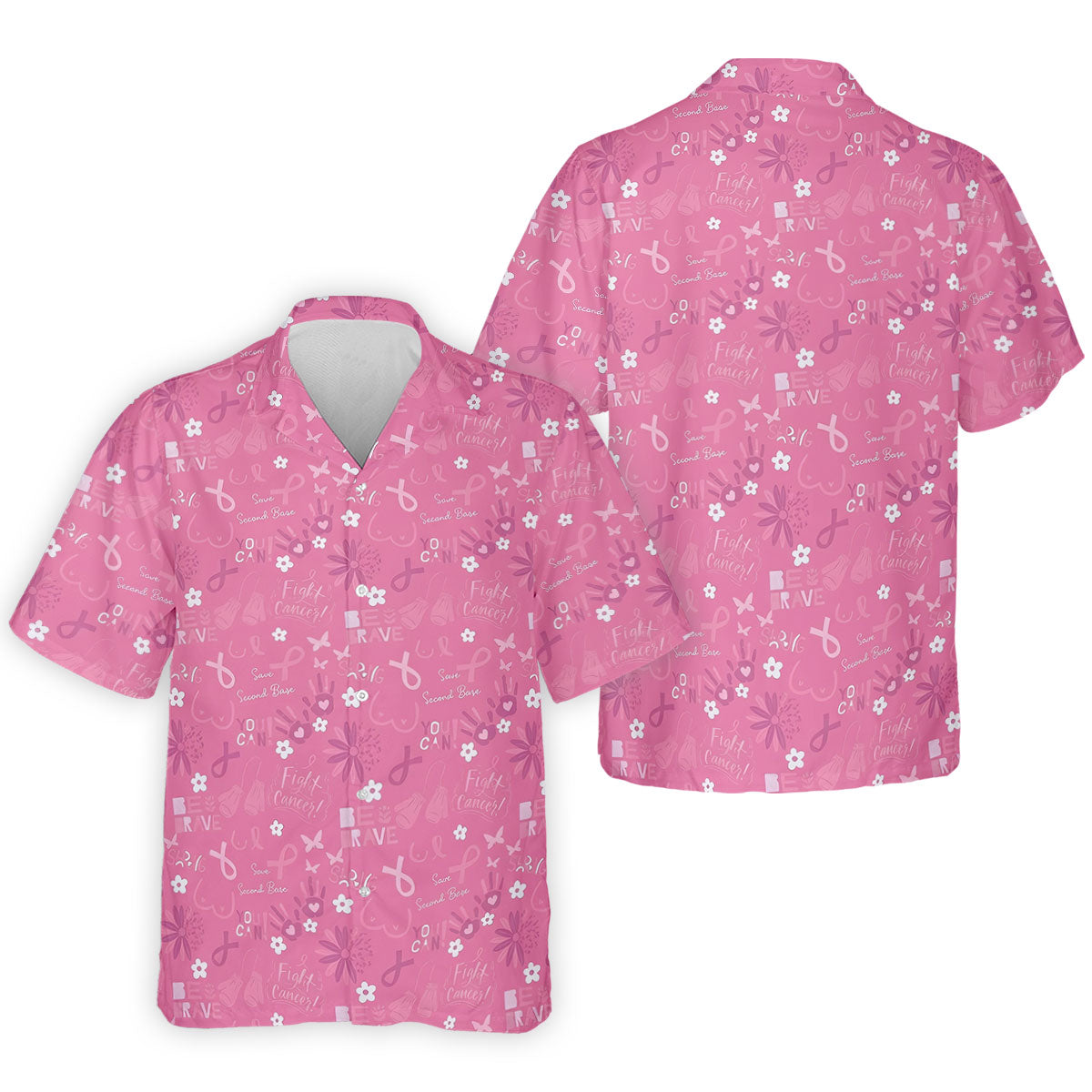 Save Second Base Fight Breast Cancer Polo Shirt, Polo Shirts For Men, Printed Golf Shirts