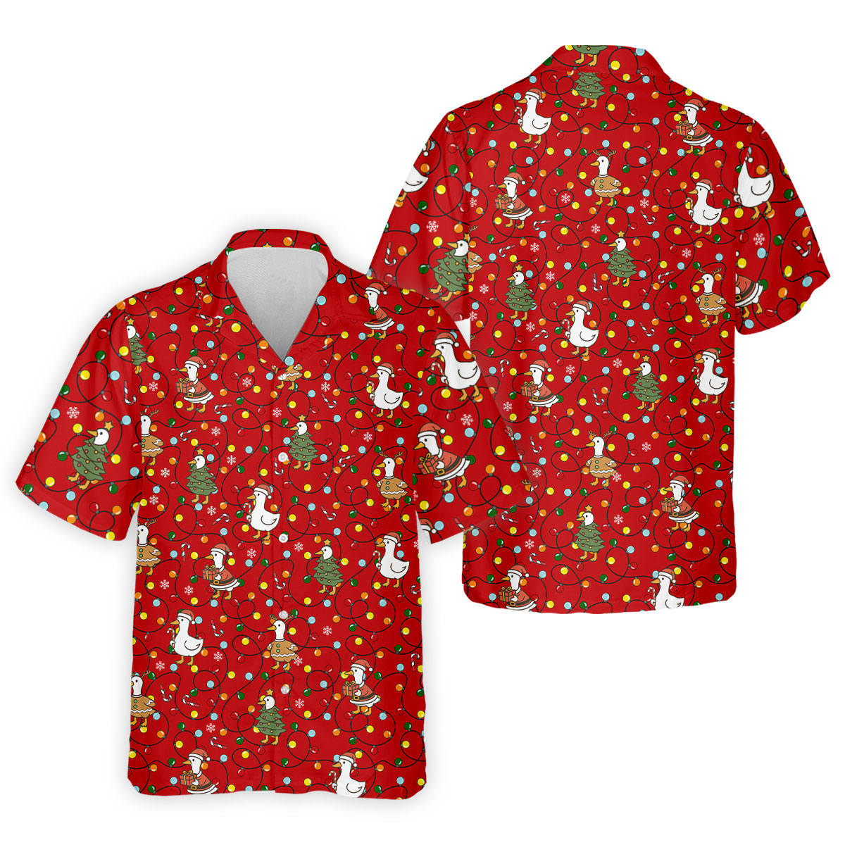 Funny Duck Merry Xmas Red Golf Shirts, Gifts For Golf Lovers, Polo Shirts For Men, Golfing Apparel