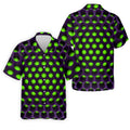 3D Effect Circular Pattern Green Golf Shirt, Cool Golf Outfit, Men's Funny Golf Shirts, Polo Shirts For Men