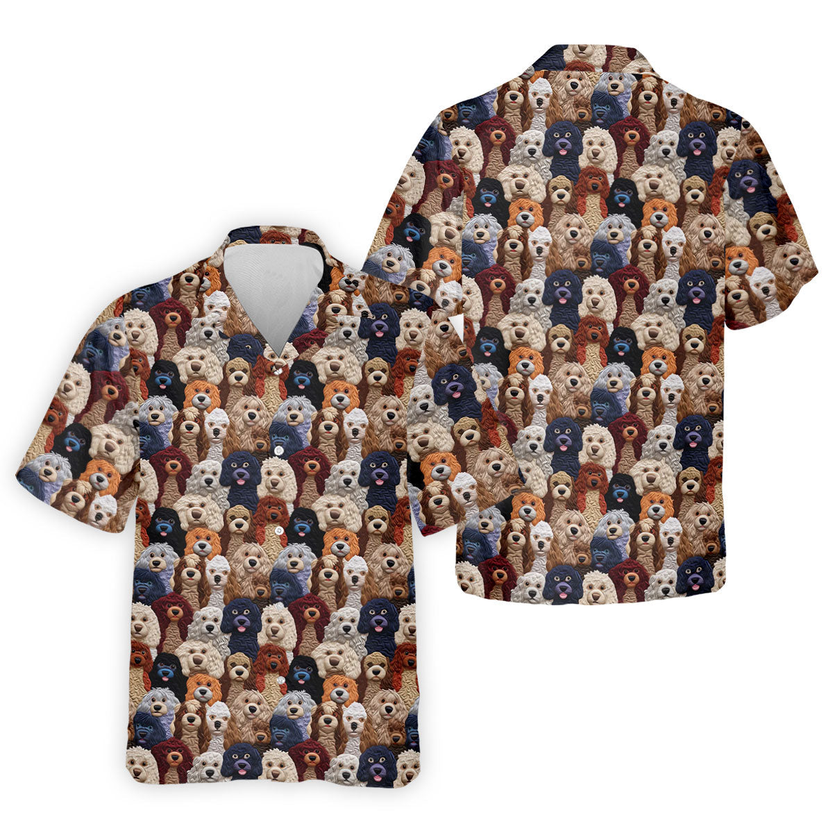 Cartoon Poodle Dog Men's Golf Polo Shirts, Gifts For Dog Lovers, Polo Shirts For Men