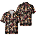 Cute Corgi Floral Hawaiian Pattern Polo Shirt, Mens Golf Polo, Funny Golf Shirt