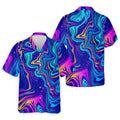 Vibrant Abstract Liquid Pattern Golf Shirt, Mens Polo Shirt, Performance Golf Shirt, Hawaiian Golf Shirt