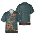 Robot UFO Sleeveless Golf Shirt, Cute Golf Outfit, Mens Polo Shirts, Golf Shirts For Men