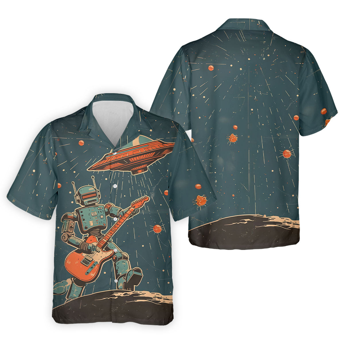 Robot UFO Sleeveless Golf Shirt, Cute Golf Outfit, Mens Polo Shirts, Golf Shirts For Men