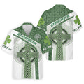St Patrick's Day Celtic Knotwork Pattern Shamrock Golf Shirt, Polo Shirts For Men, Golf Shirts For Men
