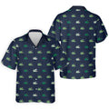Navy Crocodile Pattern Golf Shirt, Mens Polo Shirt, Golf Shirts For Men, Performance Golf Shirt