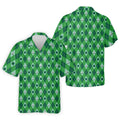 Lucky Four Leaf Clover Golf Ball Pattern Argyle Pattern St Patrick's Day Golf Shirt, Polo Shirts For Men