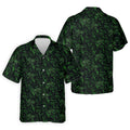 Dinosaurs In The Forest Deep Forest Green Hawaiian Golf Shirt, Polo Shirts For Men