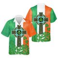 Celtic Cross Knotwork St Patrick's Day Shamrock Golf Shirt, Men's Golf Polo Shirts, Golf Shirts For Men