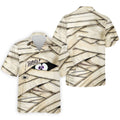 Cute Mummy Peeking Eyes BOO Halloween Golf Polo Shirt, Mens Golf Polo, Hawaiian Golf Shirt