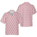Pink T-Rex Dinosaur Golfer Pattern Golf Polo Shirt, Golf Shirts For Men, Mens Golf Apparel