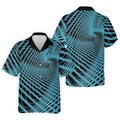 Swirling Vortex Black And Light Blue Golf Shirts For Men, Polo Shirts For Men, Golfing Apparel