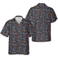 Funny Golf Bourbon Cigar Pattern Polo Shirt, Golf Polo Shirts For Men, Mens Golf Apparel