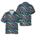 Colorful Zombie Head Pattern Halloween Golf Polo Shirt, Mens Golf Polo, Golf Shirts For Men