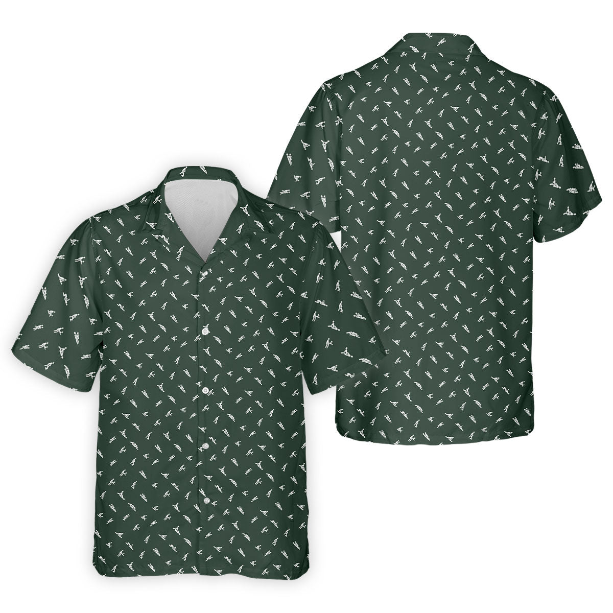 Naughty Position Dark Green Fun Golf Shirts For Men, Valentines Golf Gift, Polo Shirts For Men, Golf Gift For Men