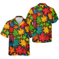 Vibrant Maple Leaf Autumn Forest Hawaiian Golf Polo, Golf Tops For Men, Golfing Apparel