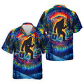 Tie Dye Bigfoot Fishing Forest Golf Shirt, Mens Golf Apparel, Printed Golf Shirts