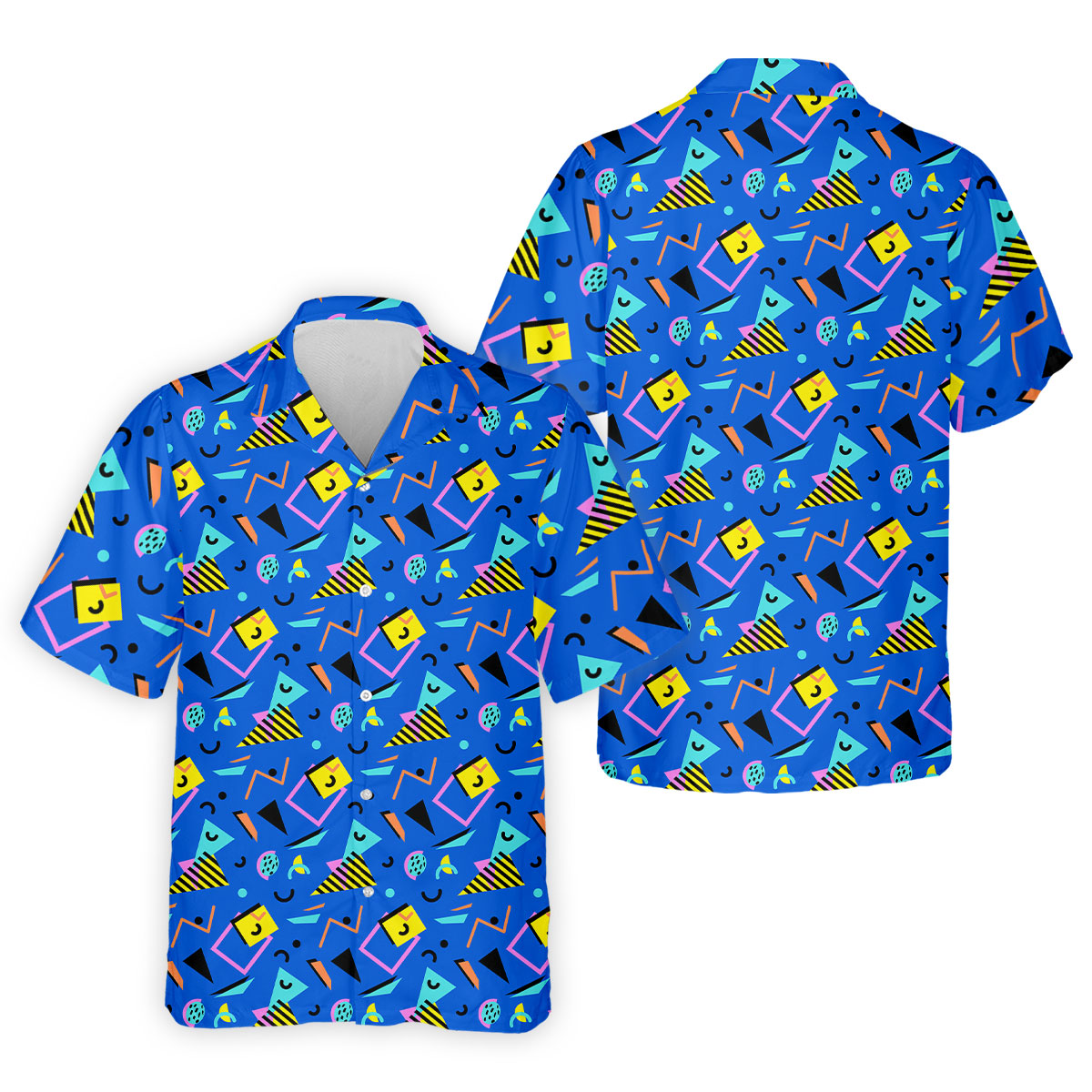 Playful Geometric Memphis Style Golf Tops For Men, Polo Shirts For Men, Golf Shirts For Men