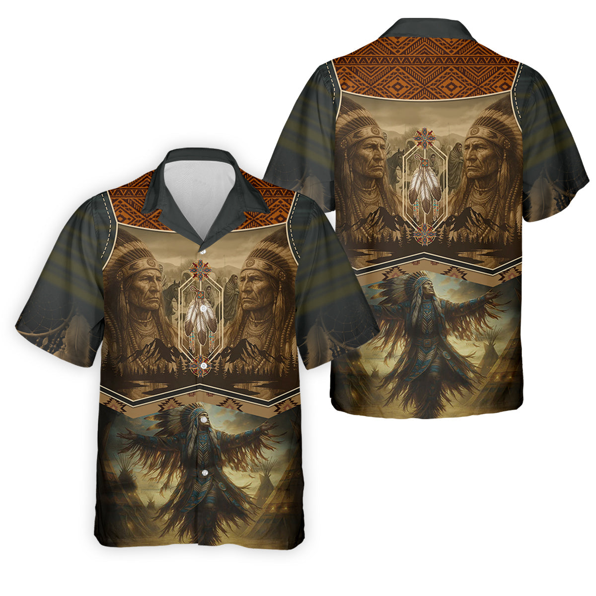 Spirit of the Ancestors Golf Tops For Men, Native American Ancestry Polo Shirts For Men, Indigenous Peoples Month