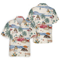 Summer Basset Hound Paradise Hawaiian Golf Polo, Golf Tops For Men, Golfing Apparel