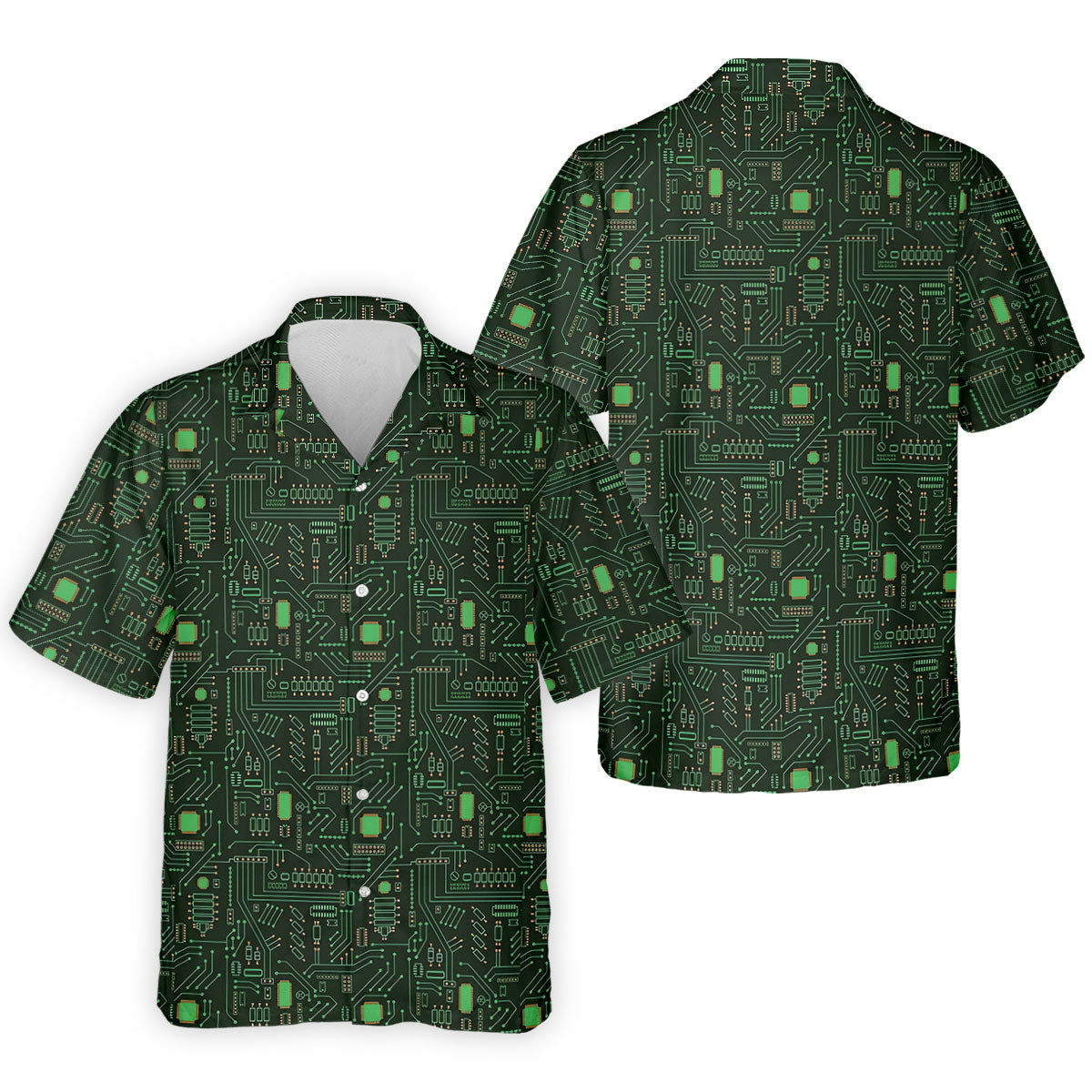 Computer Circuit Board Hawaiian Golf Shirt, Coder Gift Men's Golf Shirt, Polo Shirts For Men