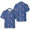 Surfing Alien Space Galaxy Hawaiian Golf Shirt, Hawaiian Golf Shirt, Golf Shirts For Men