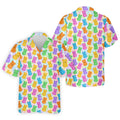 Pastel Easter Peeps Colorful Checkered Golf Shirts For Men, Cute Golf Outfit, Polo Shirts For Men