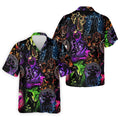 Neon Fantasy Villain Collage Halloween Polo Shirt, Men's Golf Shirt, Golf Apparel For Men