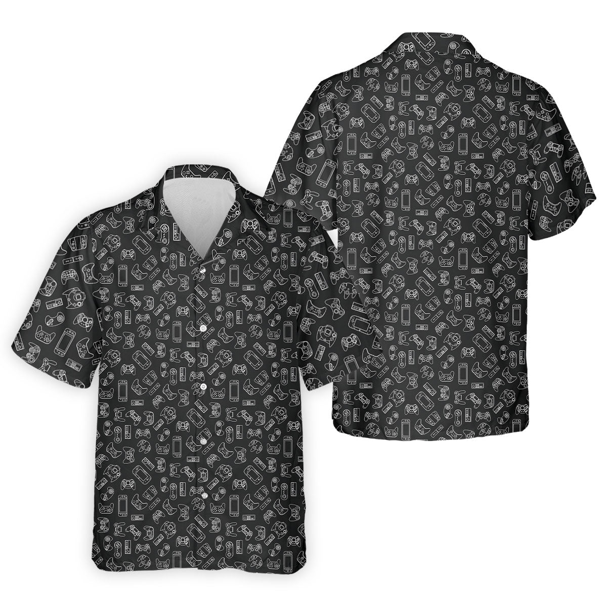 Video Game Controller Seamless Pattern Hawaiian Golf Shirt, Men's Golf Shirt, Polo Shirts For Men
