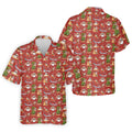 Tropical Santa Summer Christmas Pattern Polo Shirt, Mens Golf Polo, Christmas Shirt