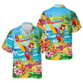 It's 5 O'Clock Somewhere Tropical Parrot Hawaiian Golf Shirt, Men's Funny Golf Shirts