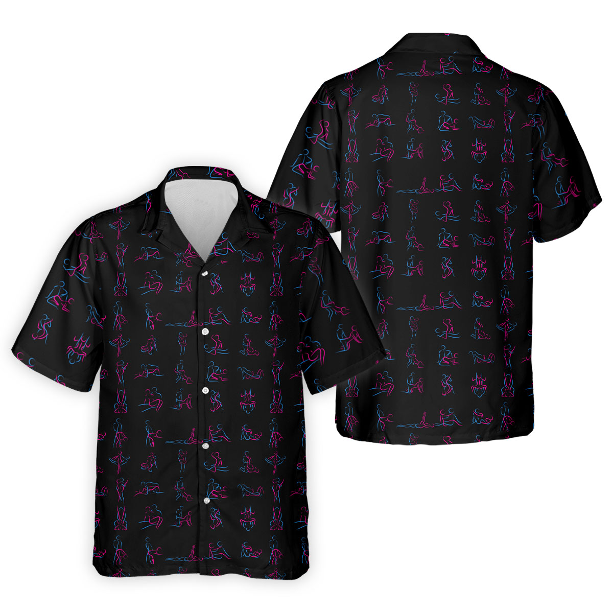 Funny Neon Couples Pattern Golf Polo Shirt, Golf Shirts For Men, Mens Golf Apparel
