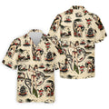Vintage Hawaiian Pin Up Shark Tattoo Golf Shirt, Hawaiian Golf Shirt, Mens Golf Apparel