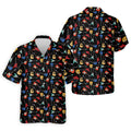 Guitar Pattern Hawaiian Golf Shirt, Music Lover Men's Golf Shirt, Polo Shirts For Men