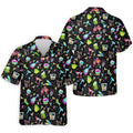 Neon Cocktail Party Pattern Design Hawaiian Golf Shirt, Golf Shirts For Men, Polo Shirts For Men