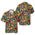 Hawaiian Tiki Tropical Floral Golf Shirts For Men, Polo Shirts For Men, Golfing Apparel